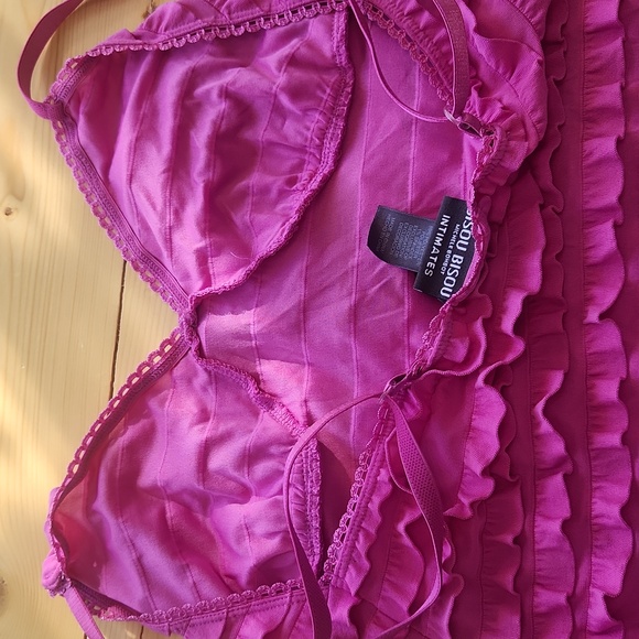 Bisou Bisou by Michele Bohbot Vintage Y2K Pink Ruffle Dress Slip M - Picture 14 of 14